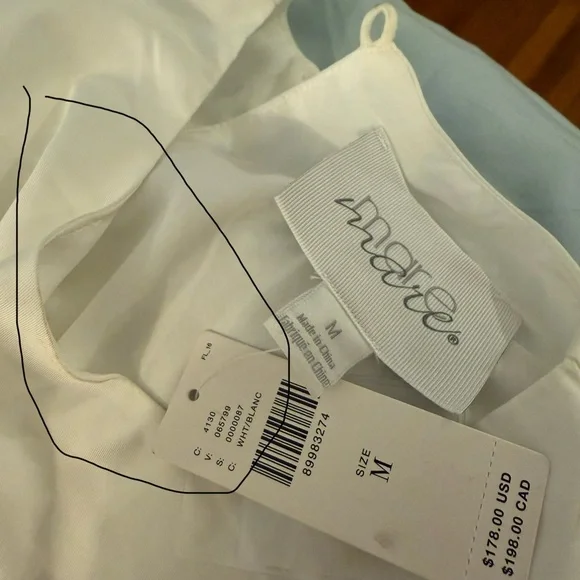 NWT Mare Mare x Anthropologie White Smocked   Midi Dress, Size M - Picture 10 of 11